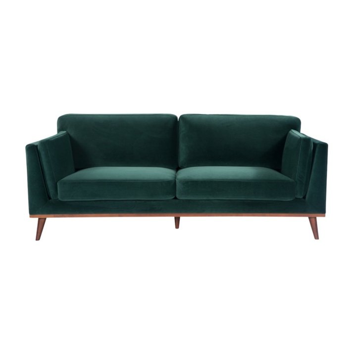 Twenty10 Mickey 3 Seat Sofa in Emerald Green Velvet - SantoLusso