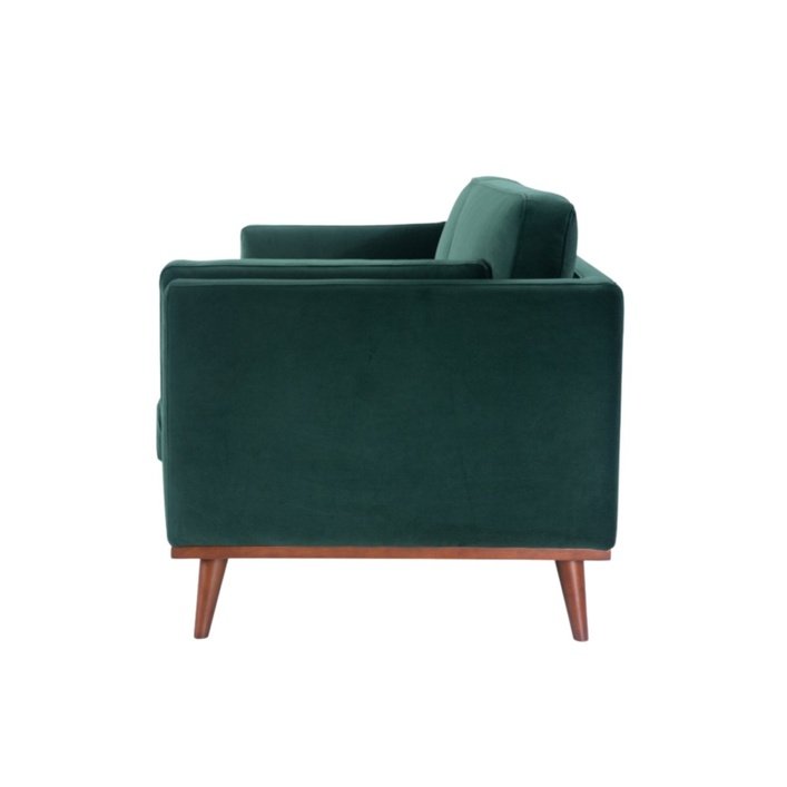 Twenty10 Mickey 3 Seat Sofa in Emerald Green Velvet - SantoLusso