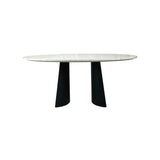 Twenty10 Rosemary Oval Dining Table in Black & White Marble - SantoLusso