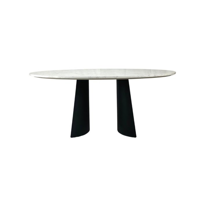 Twenty10 Rosemary Oval Dining Table in Black & White Marble - SantoLusso