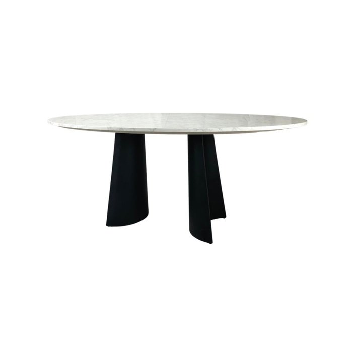 Twenty10 Rosemary Oval Dining Table in Black & White Marble - SantoLusso