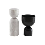 Twenty10 Salt Lamp Table in White Marble - SantoLusso