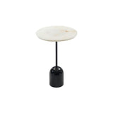 Twenty10 Thyme Lamp Table in Black Marble & White Marble - SantoLusso