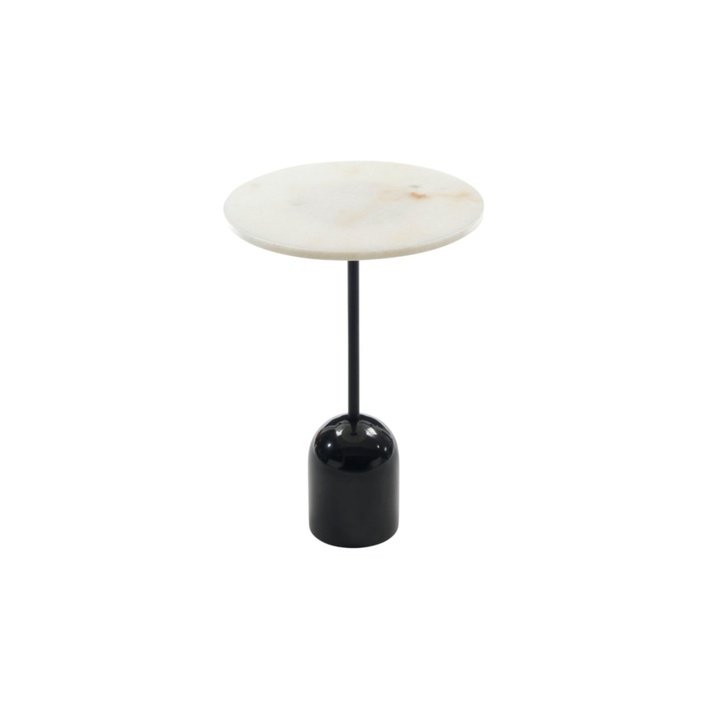 Twenty10 Thyme Lamp Table in Black Marble & White Marble - SantoLusso
