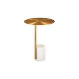 Twenty10 Violet Lamp Table in Gold & White Marble - SantoLusso