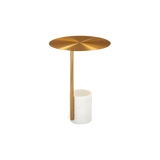 Twenty10 Violet Lamp Table in Gold & White Marble — SantoLusso®