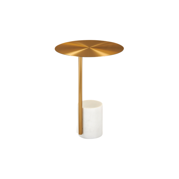 Twenty10 Violet Lamp Table in Gold & White Marble — SantoLusso®