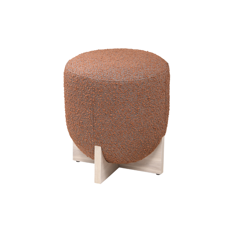 Twenty10 Whisper Round Stool in Burnt Orange and White Wash — SantoLusso®