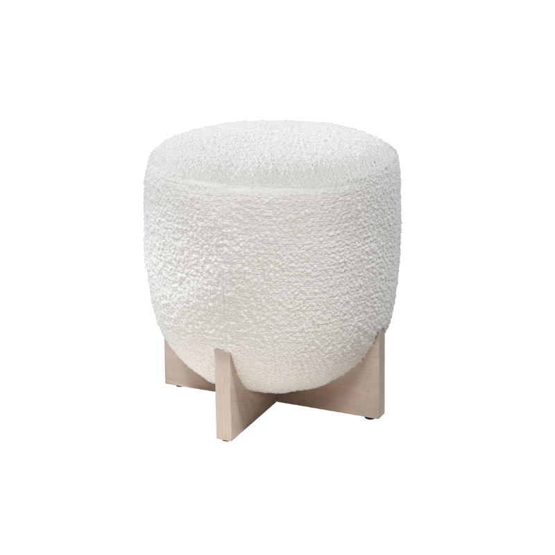 Twenty10 Whisper Round Stool in Ivory and White Wash — SantoLusso®